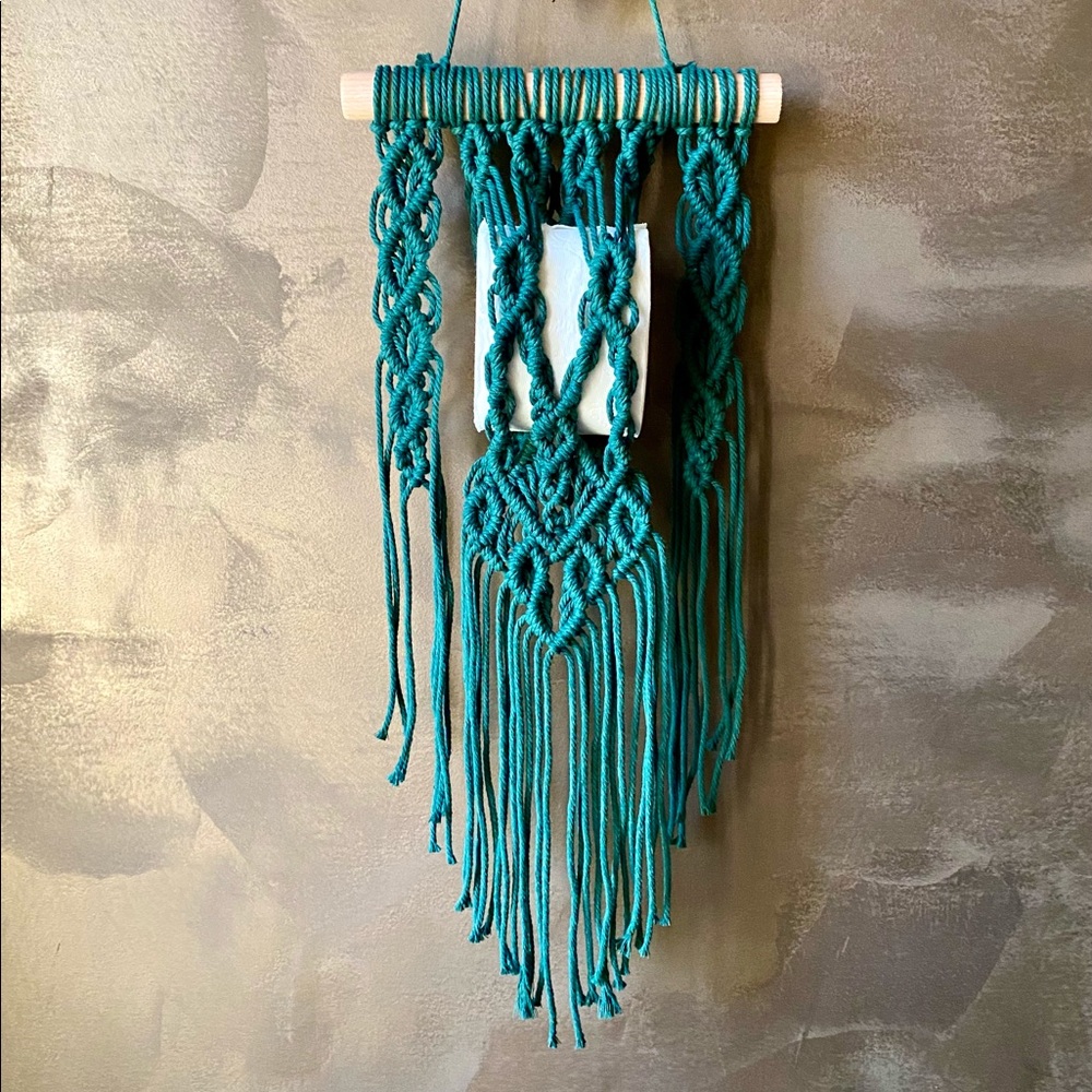*SOLD* Original GoodVibeGoda Handmade Macramé Toilet Paper Storage